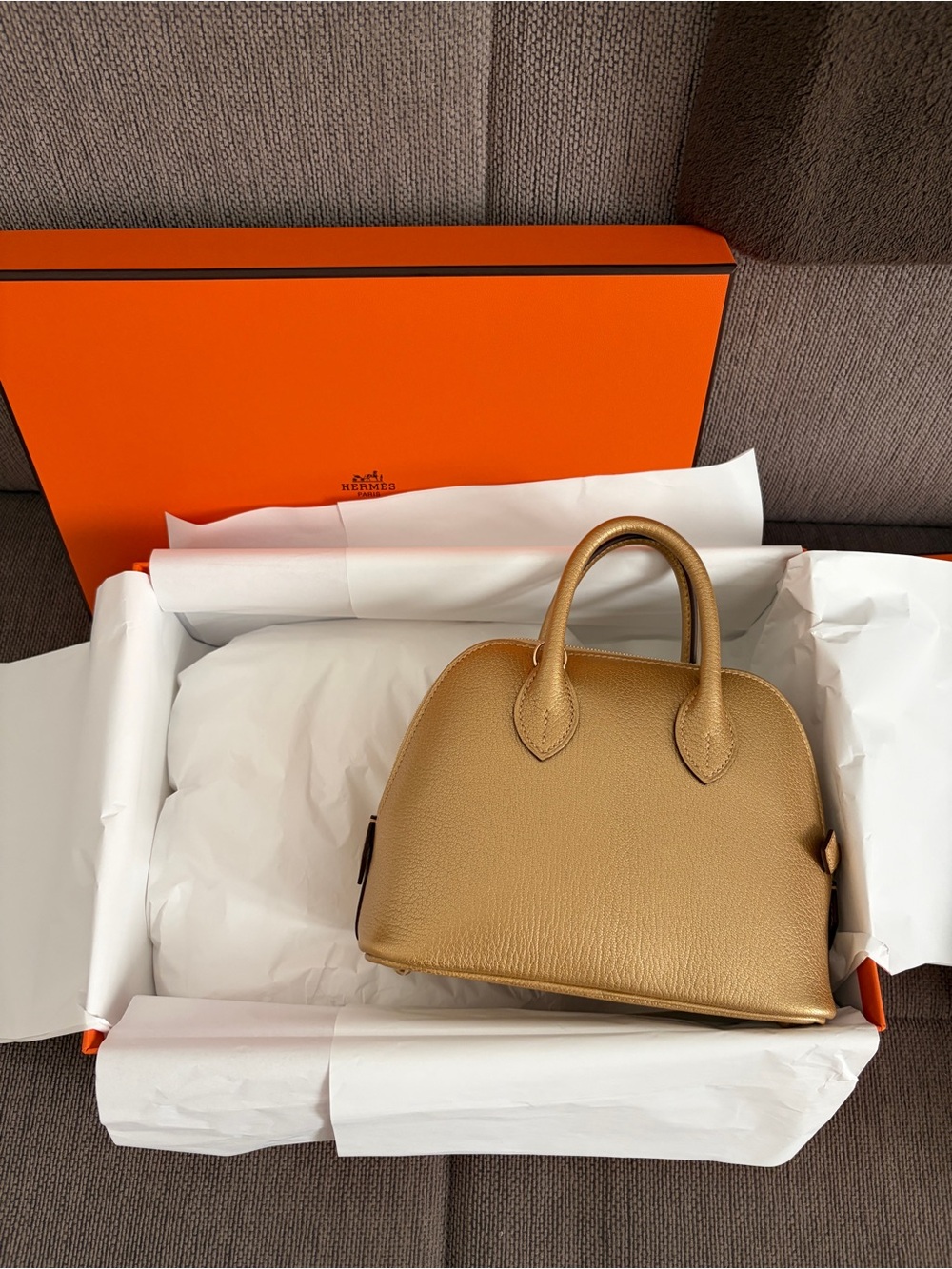 RARE Hermes Mini Bolide Doré